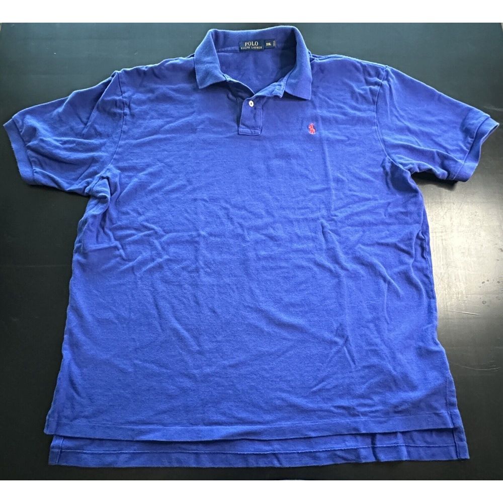Polo by Ralph Lauren Polo‎ Shirt Men's 2XL Blue Short Sleeve Red Pony Collared